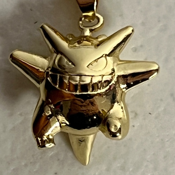 Gengar Pokemon Gold Tone Charm Pendant Necklace Adjustable Chain Anime - Picture 3 of 10